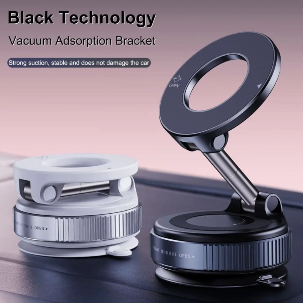 New foldable vacuum adsorption magnetic car phone holder suction cup